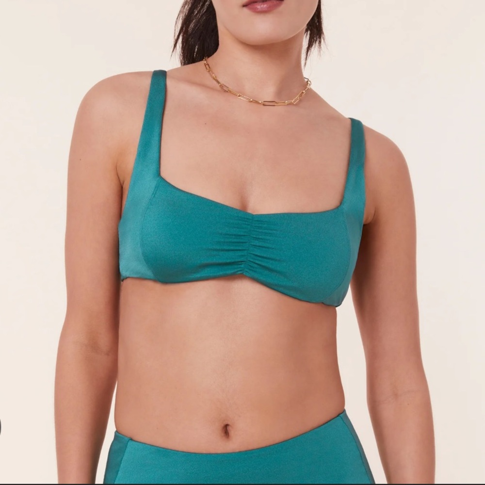 Andie metallic teal Nadi Bikini Set